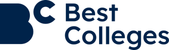 Navy Text on a white background that says "Best Colleges". 